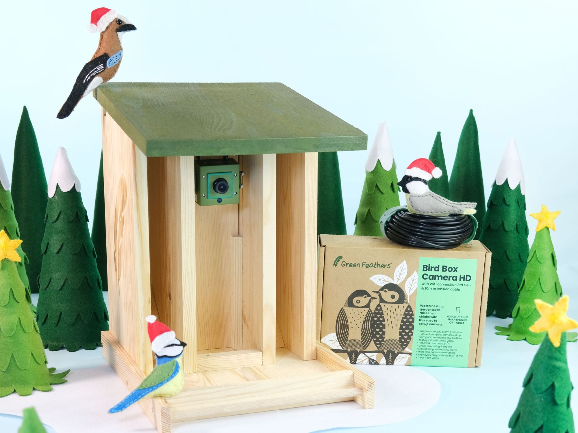 Camera Compatible Wooden Bird Feeder