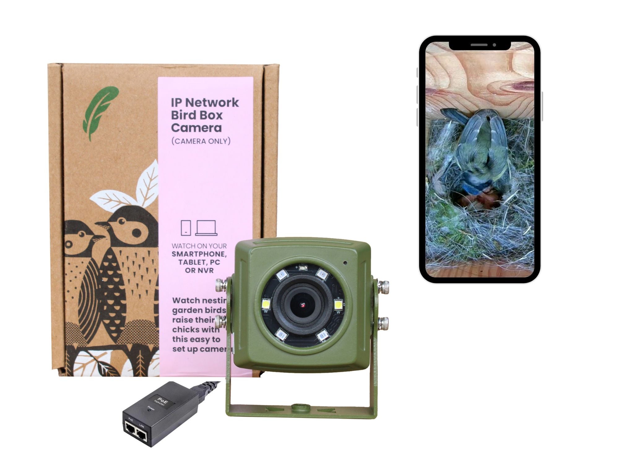 Wired Network Bird Box & Wildlife HD Camera PoE Version