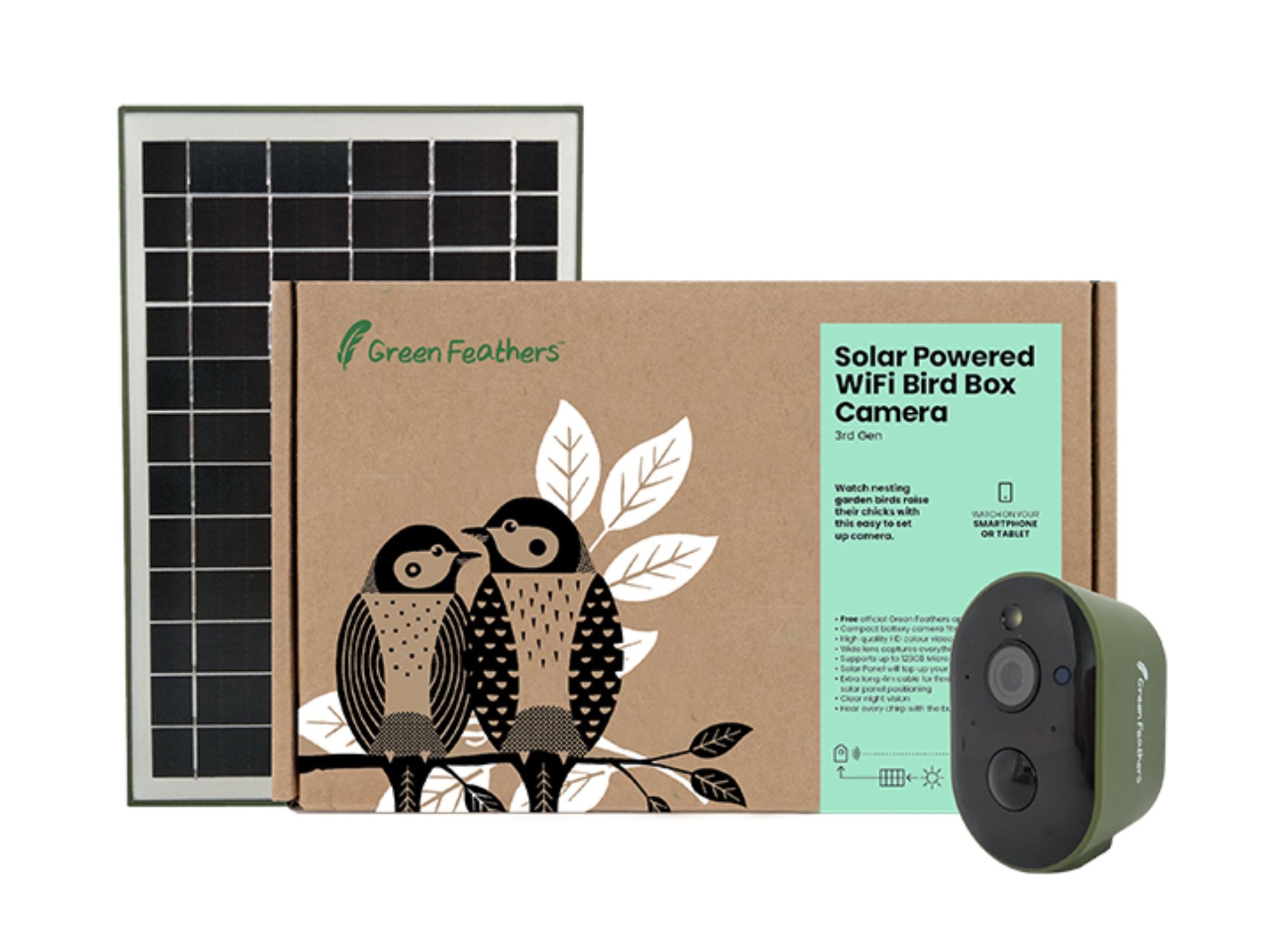 Solar Powered WiFi Bird Box & Wildlife HD Camera