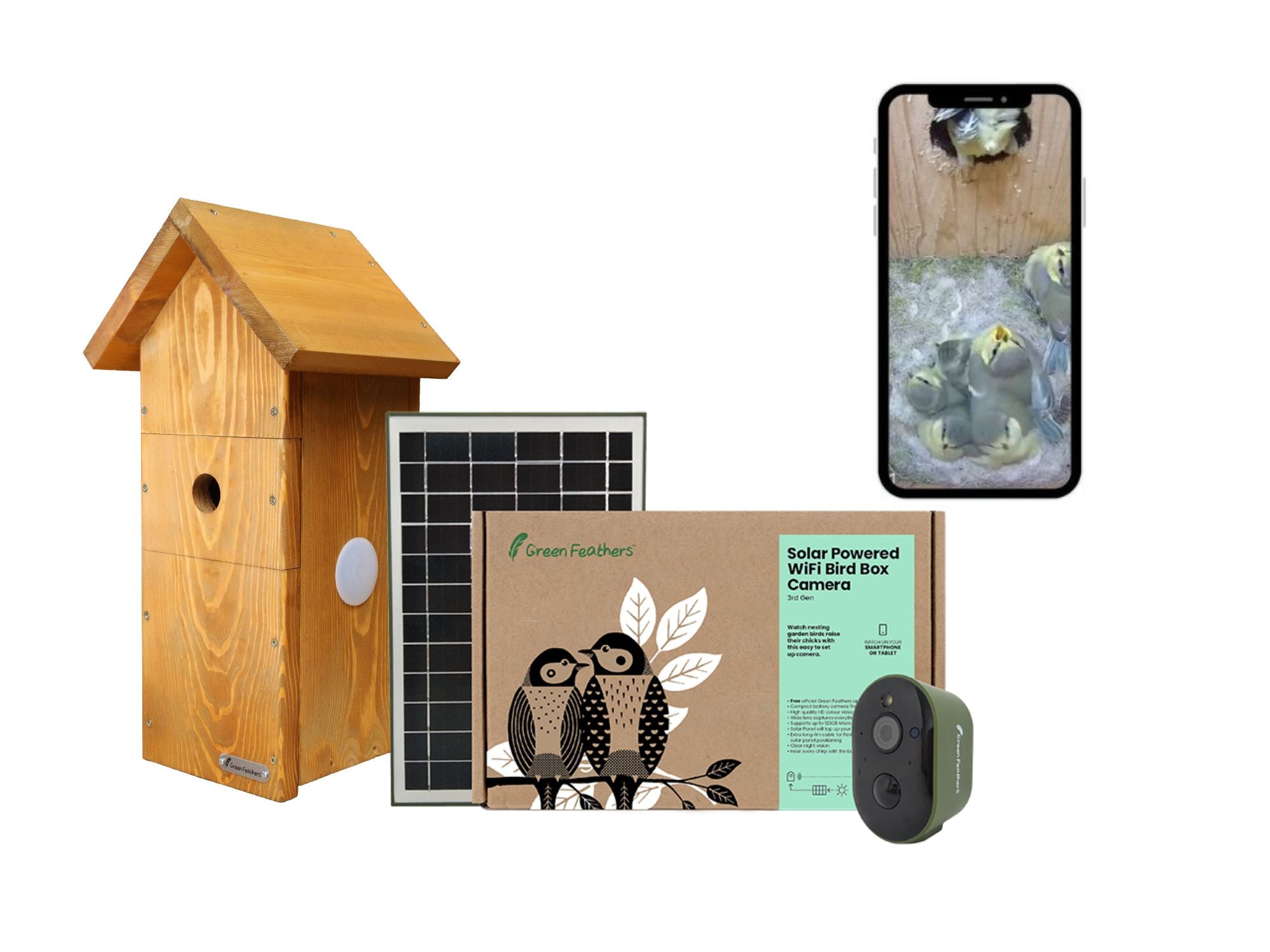 Solar Powered WiFi Bird Box HD Camera Starter Pack